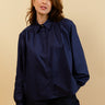 CARLOTA – Chemise Unie Marine avec Col Français