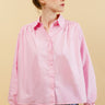 CARLOTA – Chemise Unie Rose avec Col Français