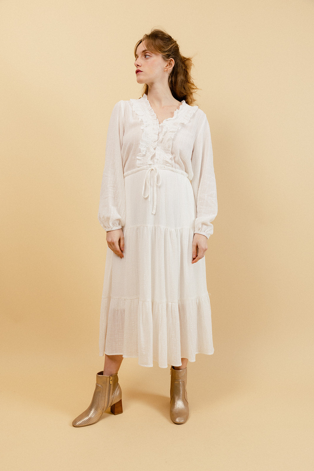 CARO - Robe Midi Femme Blanche