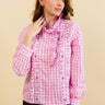 ISOBEL – Chemise Motif Vichy Rose avec Broderies