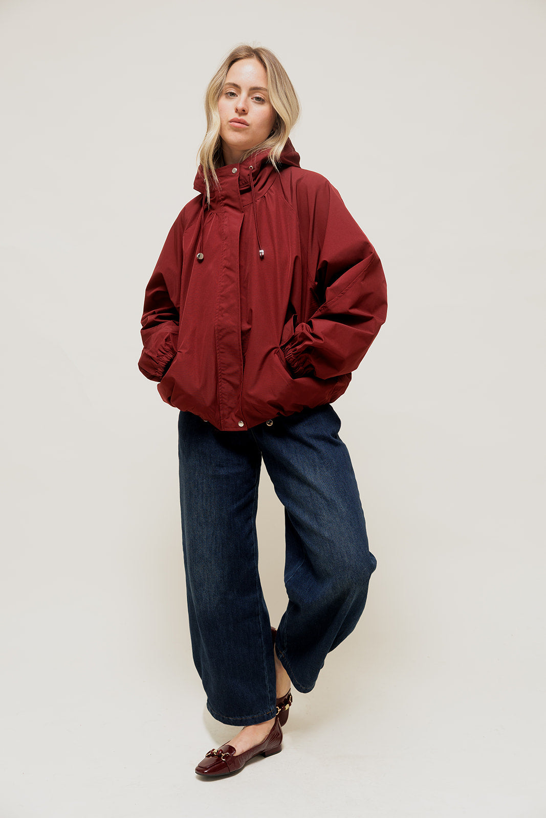 VELIANE - Parka Forme Balloon Imperméable Bordeaux