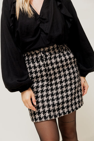 MAROYA - Jupe Courte en Tweed Pied-de-Poule