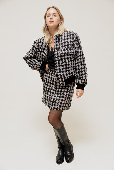 MAROYA - Jupe Courte en Tweed Pied-de-Poule