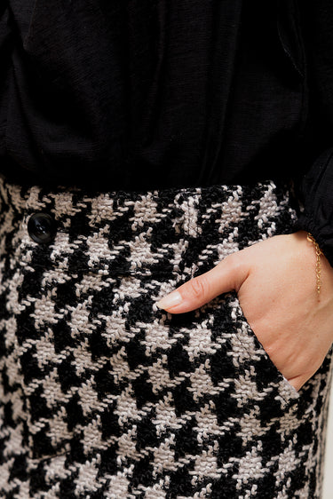 MAROYA - Jupe Courte en Tweed Pied-de-Poule