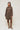 SORAYAE - Robe Courte en Maille Sweat Marron à Col Lavallière