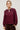 CORISANDE - Blouse Unie Aubergine à Grand Col Brodé