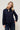 CORISANDE - Blouse Unie à Grand Col Brodé Marine