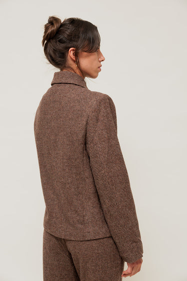 ALYNE - Blazer Coupe Droite en Chevron Marron