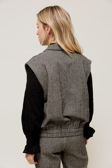 ELIANE - Veste Sans Manches Motif Chevron
