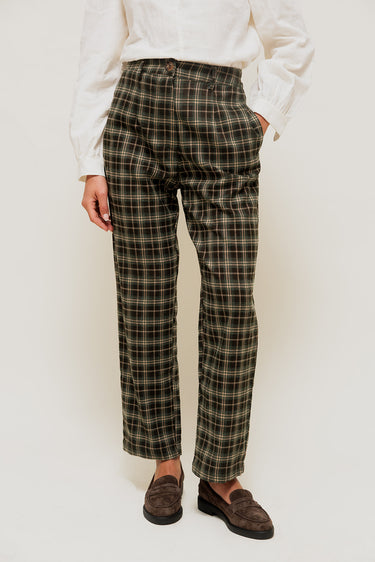CELIANE - Pantalon Droit à Carreaux motif Tartan