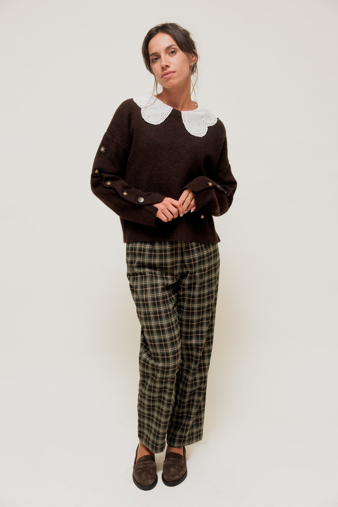 CELIANE - Pantalon Droit à Carreaux