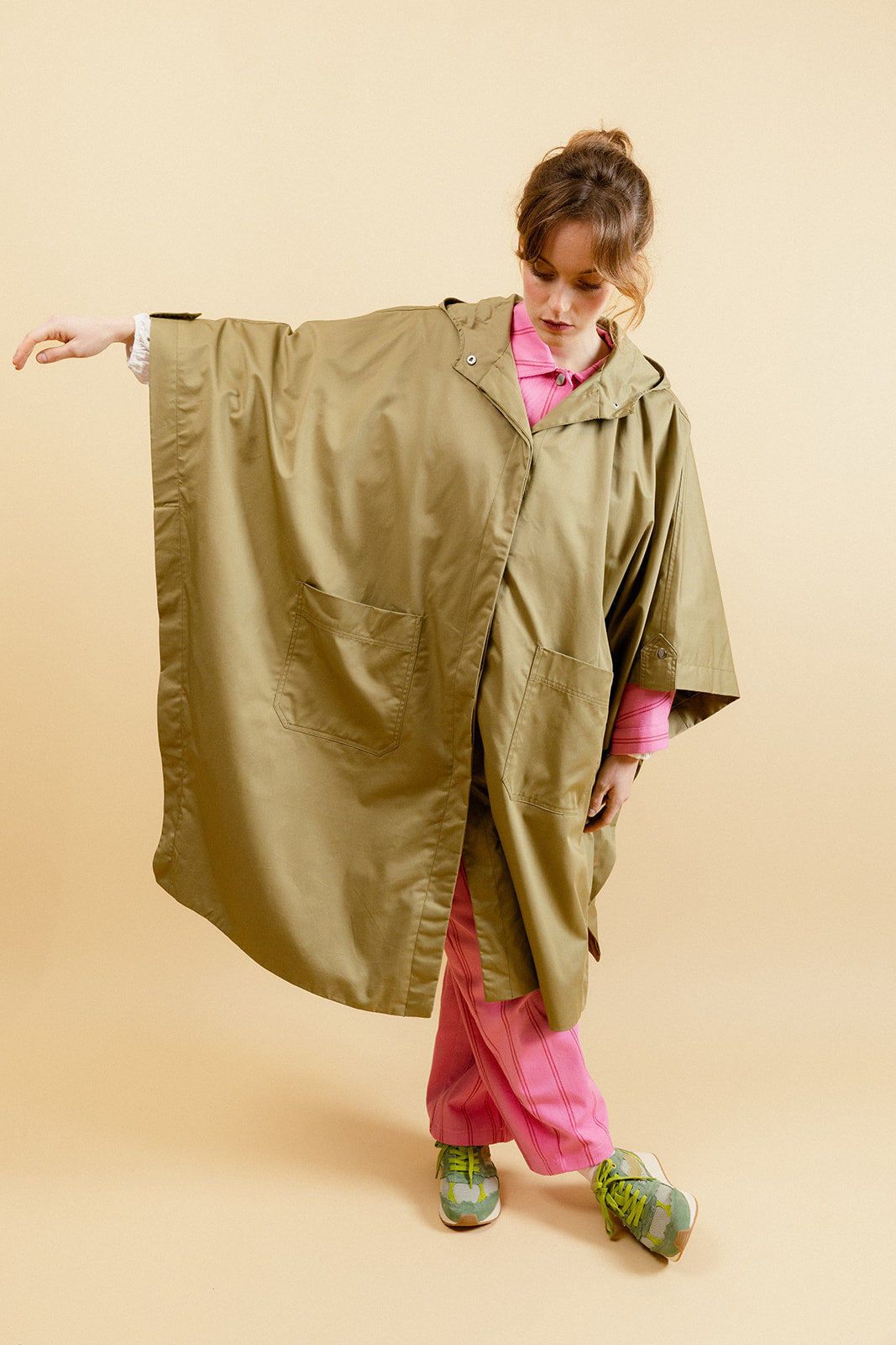 ELEANOR - Trench Poncho Oversize Kaki