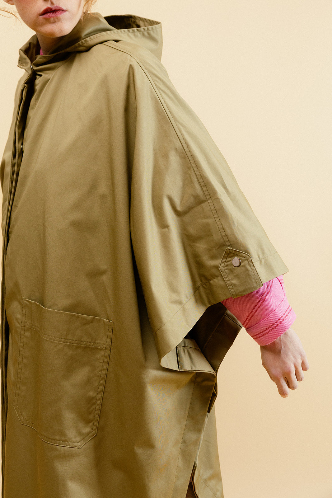 ELEANOR - Trench Poncho Oversize Kaki