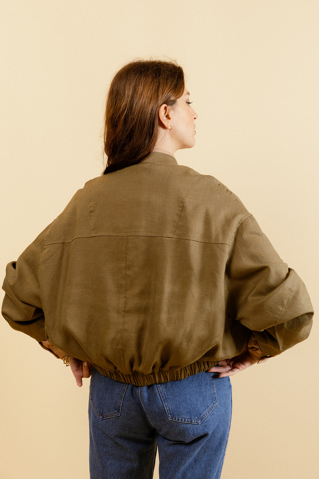 DOROTA - Veste Aviateur en Tencel Kaki