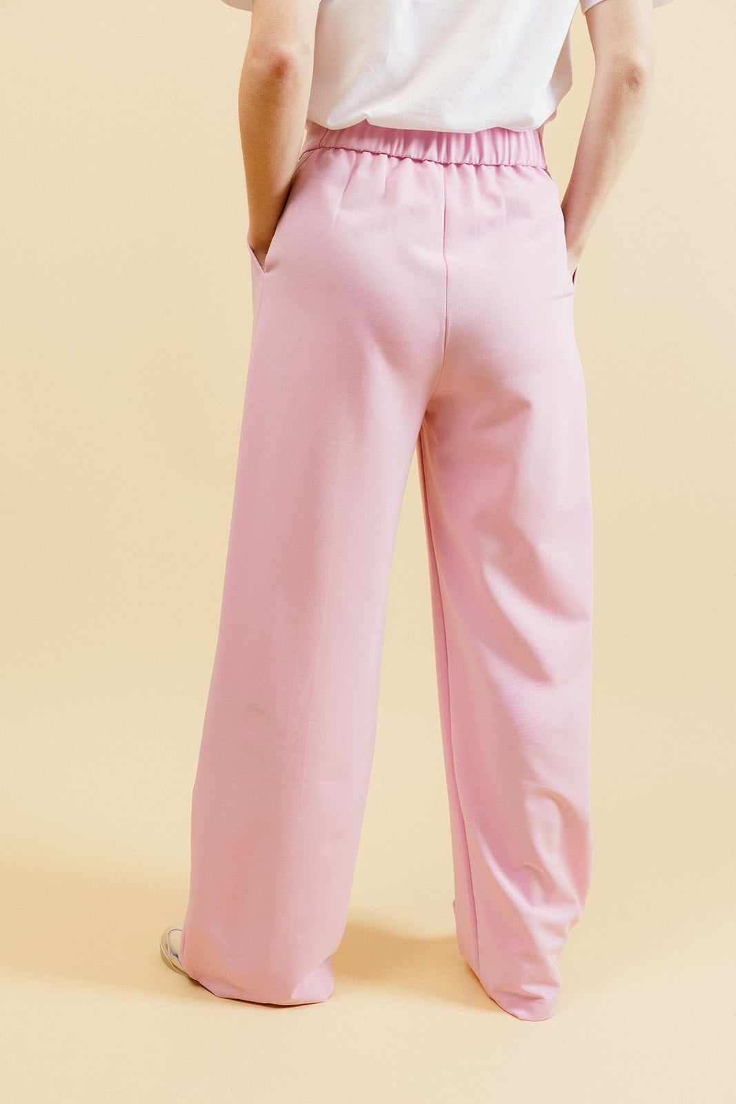 OPHÉLIE - Pantalon Habillé Rose Taille Haute