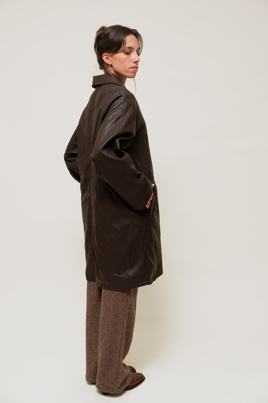 ALYRA - Manteau Réversible en Simili et Coton