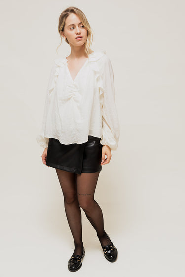 AMELORIA - Jupe-Short en Simili Cuir Portefeuille