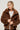 FÉLISSE - Manteau Court en Maille Bouclette Marron