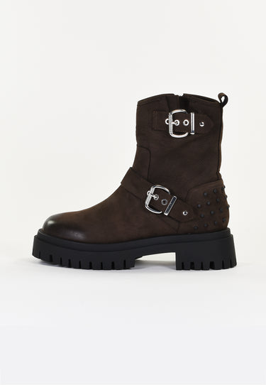 BOTTINES ADELYA - MARRON GRAINÉ